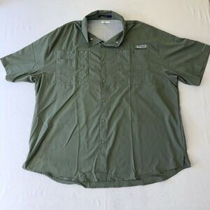 Columbia PFG Omni-Shade Button Down Shirt Men's 3X Green Fishing Outdoor Vented